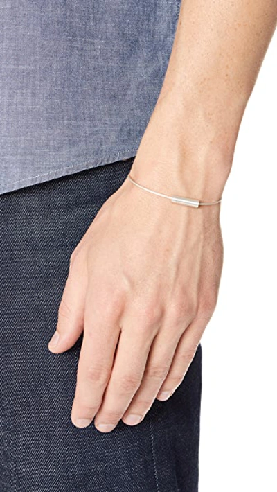 Shop Le Gramme 5 Grammes Brushed Cable Bracelet In Silver