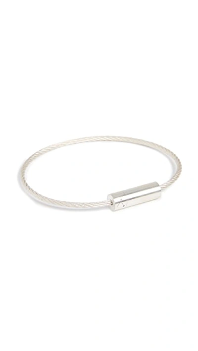 Shop Le Gramme 7 Grammes Brushed Cable Bracelet In Silver