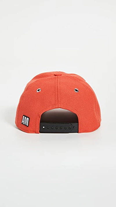 Shop Ami Alexandre Mattiussi Solid Baseball Hat In Red