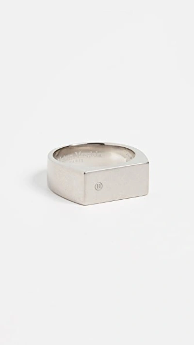 Shop Maison Margiela Signet Ring In Silver