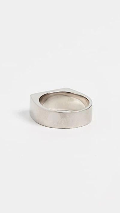 Shop Maison Margiela Signet Ring In Silver