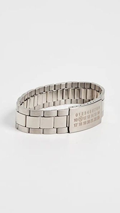Shop Maison Margiela Letter Link Bracelet In Silver