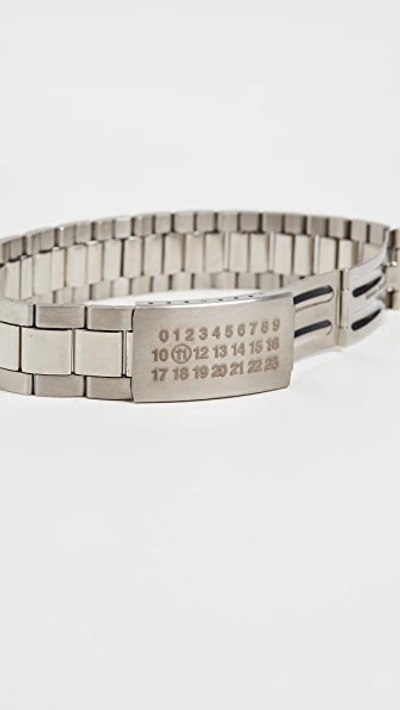 Shop Maison Margiela Letter Link Bracelet In Silver