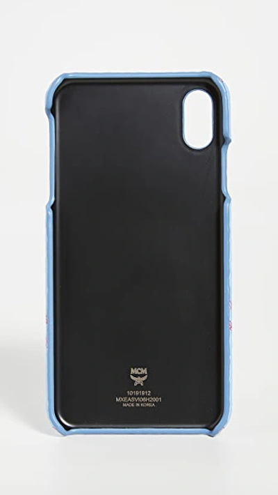 Shop Mcm Visetos Original Iphone Xs Max Case In Blue Bell