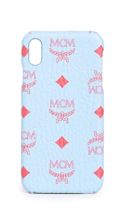 Shop Mcm Visetos Original Iphone Xs Max Case In Blue Bell