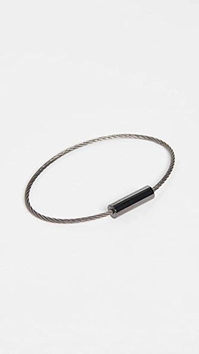 Shop Le Gramme Ceramic Cable Bracelet In Black Ceramic
