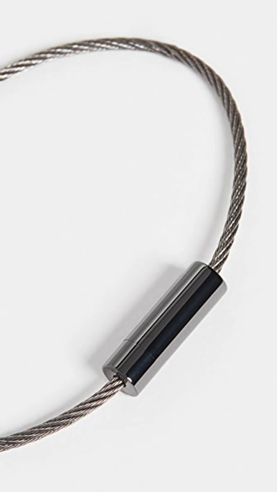 Shop Le Gramme Ceramic Cable Bracelet In Black Ceramic