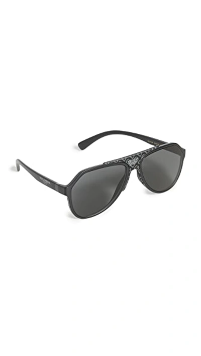 Shop Dolce & Gabbana 0dg6128 Sunglasses In Matte Black/grey