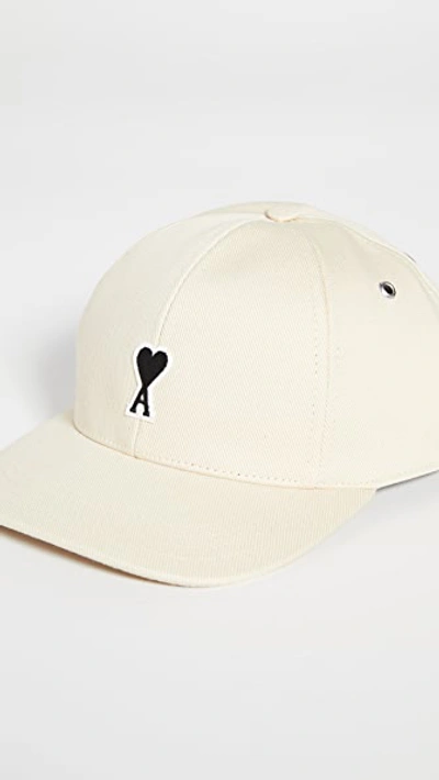 Shop Ami Alexandre Mattiussi Ami Logo Hat In Vanilla