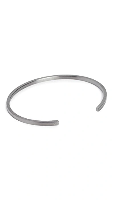 Shop Le Gramme 7 Grammes Brushed Bracelet In Black Silver