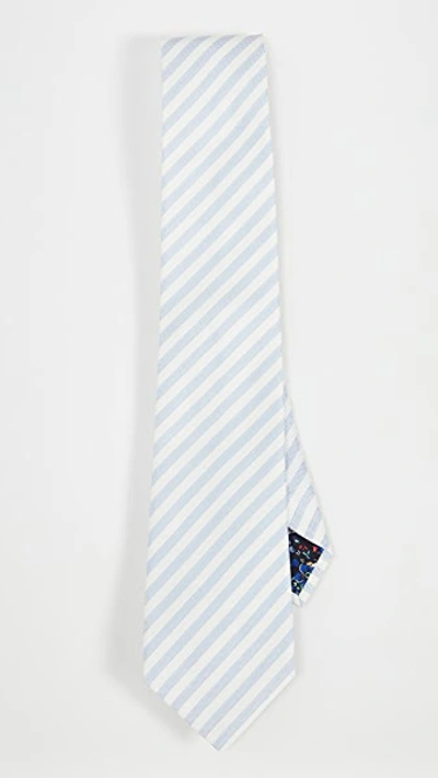 Shop Paul Smith Classic Striped Tie In Blue/white