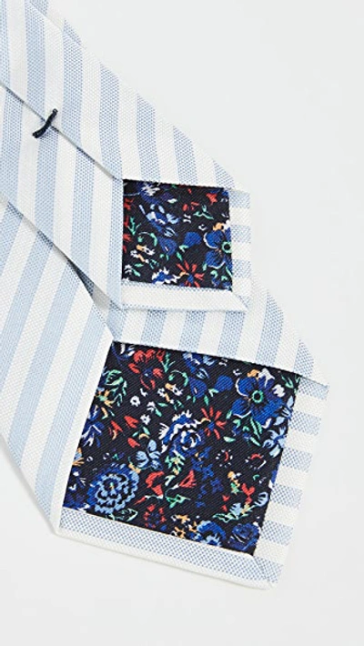 Shop Paul Smith Classic Striped Tie In Blue/white