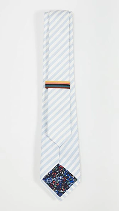 Shop Paul Smith Classic Striped Tie In Blue/white