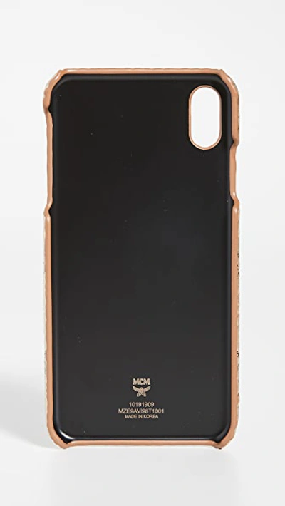 Shop Mcm Visetos Original Iphone Xs Max Case In New Champagne Gold
