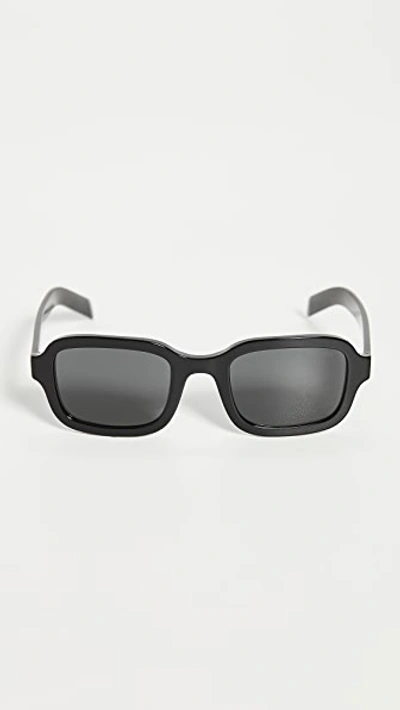 Shop Prada Square Sunglasses In Black/grey