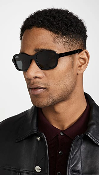 Shop Prada Square Sunglasses In Black/grey