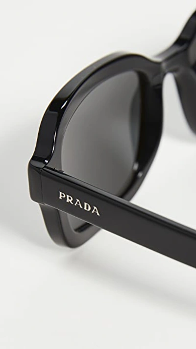 Shop Prada Square Sunglasses In Black/grey