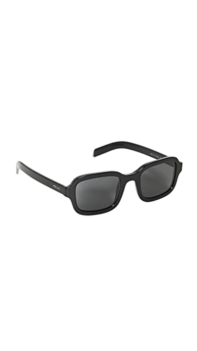 Shop Prada Square Sunglasses In Black/grey