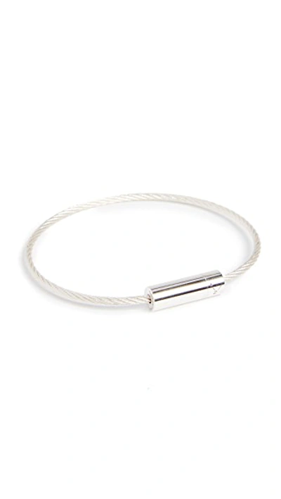 Shop Le Gramme 7 Grammes Polished Cable Bracelet In Silver