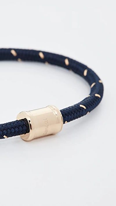 Shop Miansai Mini Single Bracelet In Navy/gold