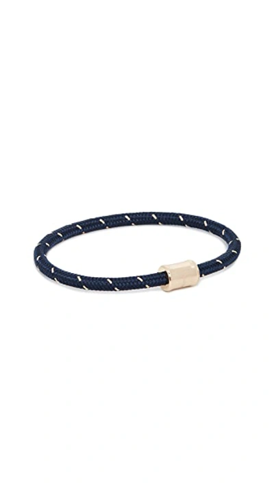 Shop Miansai Mini Single Bracelet In Navy/gold