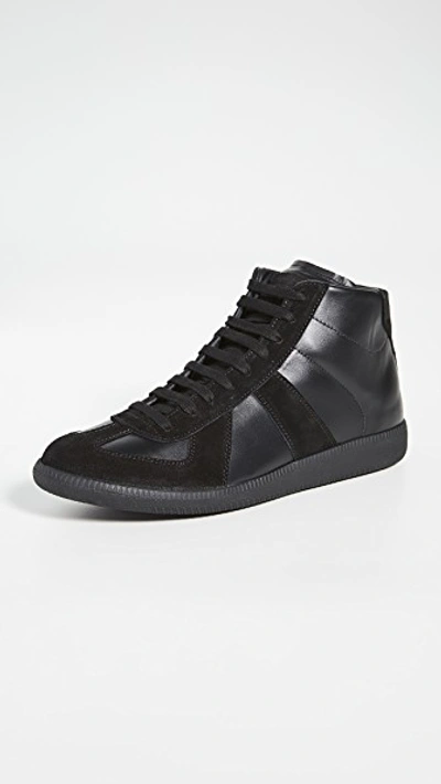 Shop Maison Margiela Replica High Top Sneakers In Black