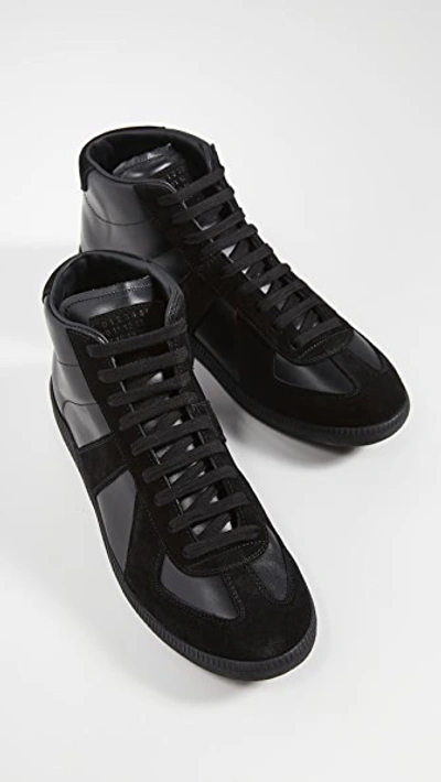 Shop Maison Margiela Replica High Top Sneakers In Black