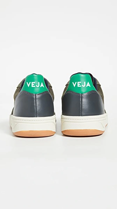 Shop Veja V-10 Sneakers In Multico/olive/emeraude