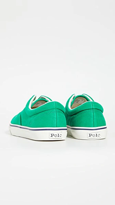 Shop Polo Ralph Lauren Harpoon Sneakers In Green