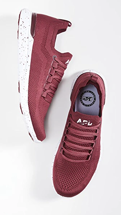 Shop Apl Athletic Propulsion Labs Techloom Breeze Running Sneakers In Burgundy/white/speckle