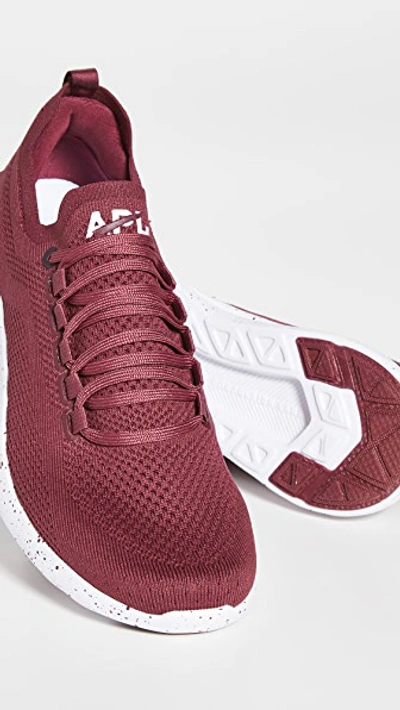 Shop Apl Athletic Propulsion Labs Techloom Breeze Running Sneakers In Burgundy/white/speckle