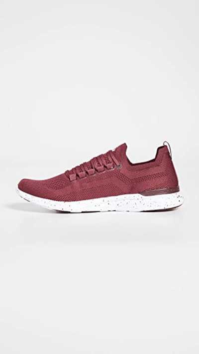 Shop Apl Athletic Propulsion Labs Techloom Breeze Running Sneakers In Burgundy/white/speckle