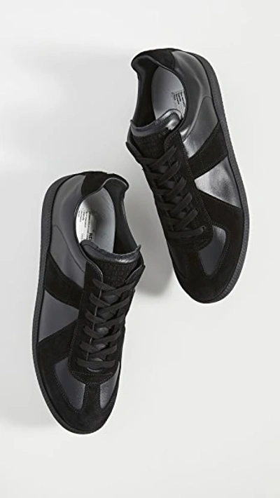 Maison Margiela Black Lace-up Moral Training Casual Sneakers In Black