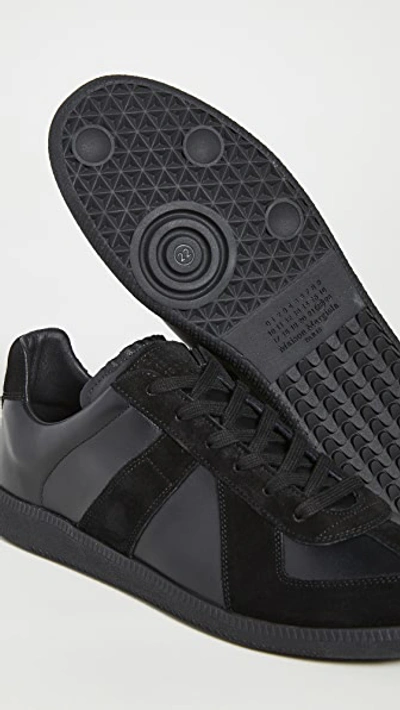 Maison Margiela Black Lace-up Moral Training Casual Sneakers In Black