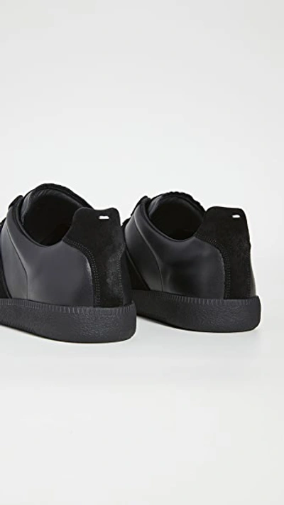 Maison Margiela Black Lace-up Moral Training Casual Sneakers In Black