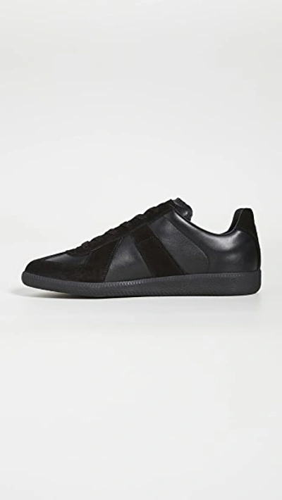 Maison Margiela Black Lace-up Moral Training Casual Sneakers In Black