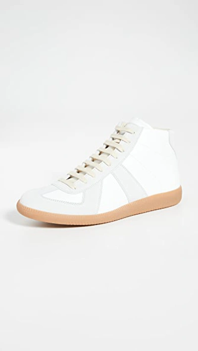 Shop Maison Margiela Replica High Top Sneakers In Off White