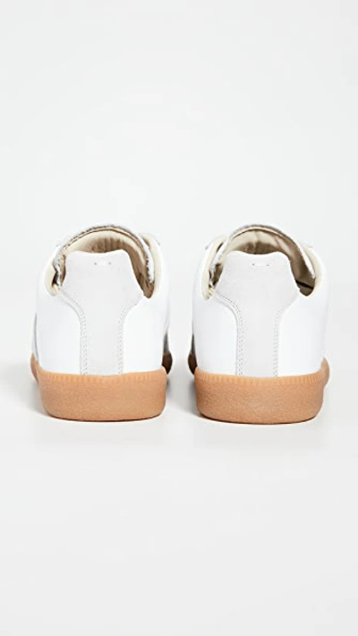 Maison Margiela Off White Leather And Grey Suede Replica Sneakers In Off White