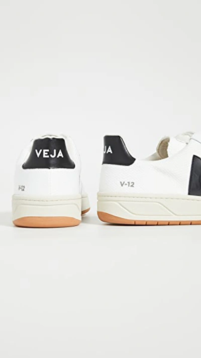 Shop Veja V-12 Sneakers In White/black/extra White