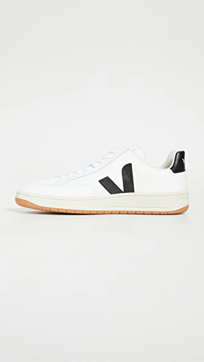 Shop Veja V-12 Sneakers In White/black/extra White
