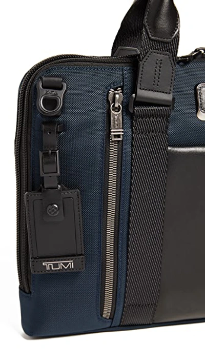 Shop Tumi Alpha Bravo Aviano Slim Briefcase In Navy