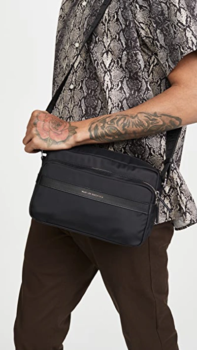 Shop Want Les Essentiels De La Vie Carson 2.0 Utility Bag With Logo Strap In Black Nylon/black