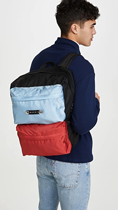 Shop Marni Hackney Backpack In Black/lake/rust