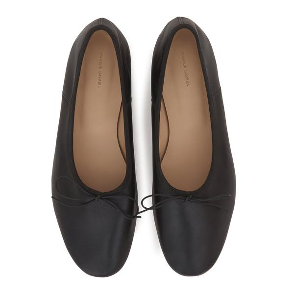 Mansur Gavriel Dream Leather Ballet Flats In Black | ModeSens