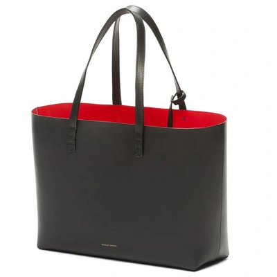 Shop Mansur Gavriel Small Tote In Black/flamma