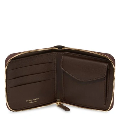 Shop Mansur Gavriel Calf Men's Zip Around Wallet In Chocolate