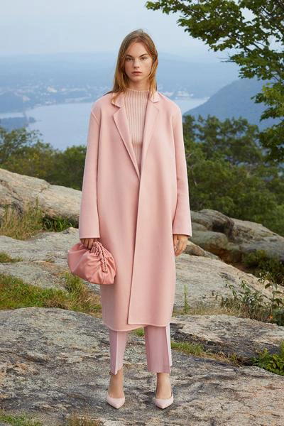 Shop Mansur Gavriel Cashmere Narrow Buttonless Coat In Blush