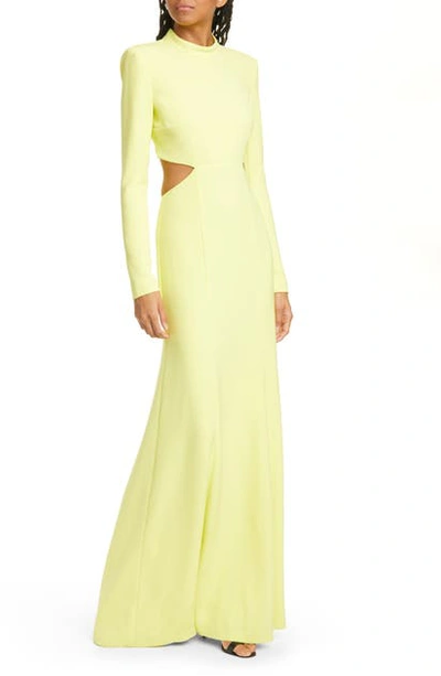 Shop A.l.c Gabriela Cutout Long Sleeve Maxi Dress In Lemon