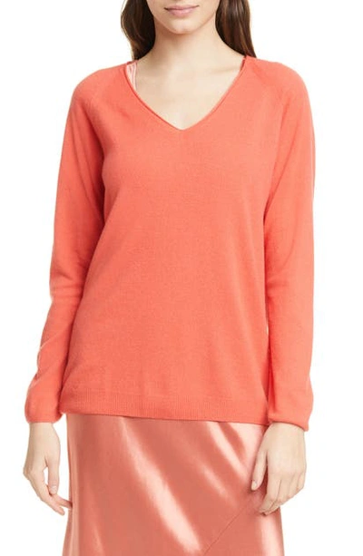 Shop Max Mara Vino V-neck Sweater In Coral