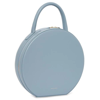 Shop Mansur Gavriel Calf Circle Bag In Grey Blue